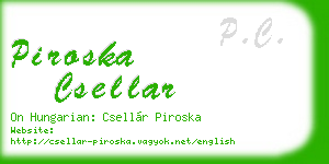 piroska csellar business card
