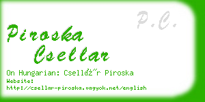 piroska csellar business card